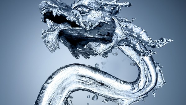 Water, Dragon, водяной дракон, абстрактные, фоны