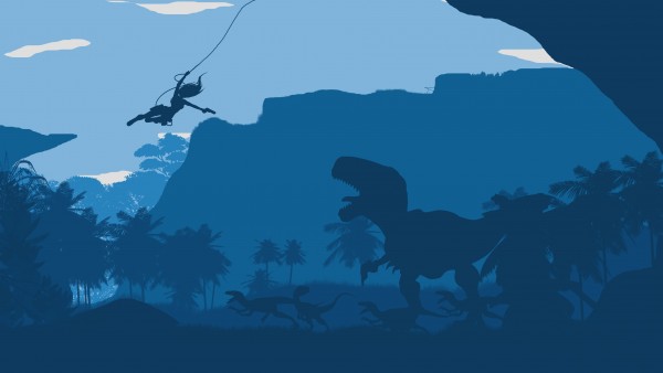 Ultra HD, 4K, минимализм, 3840x2160, динозавр, Tomb Raider, игра