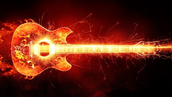 fire guitar, огненная гитара, музыка, креативные обои