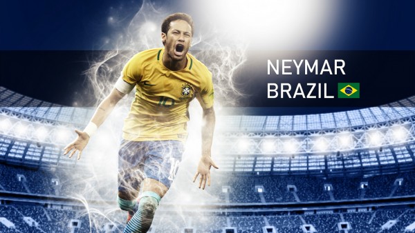 Неймар в футболке сборной Бразилии картики