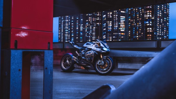 Ducati 1199 Panigale S мотоцикл в ночном городе обои
