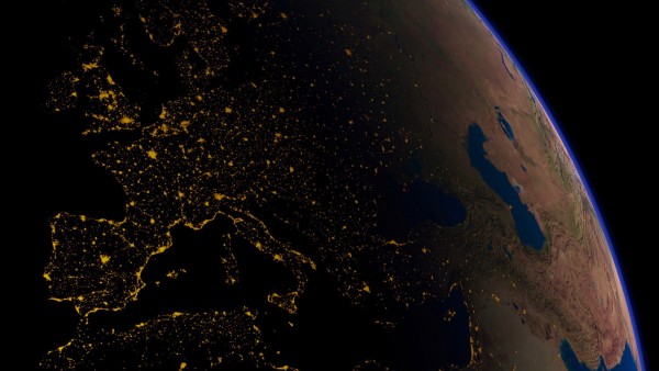 Вид из космоса Европы, обои планеты Земля