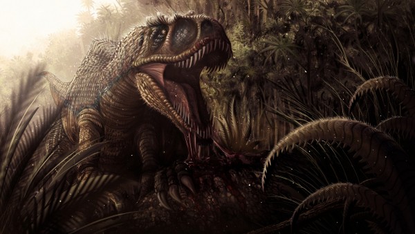 2560x1600, Тиранозавр рекс в джунглях