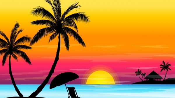 Векторные картинки солнечного пляжа скачать бесплатно