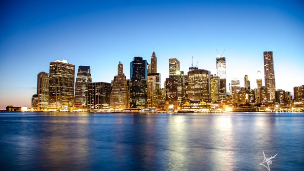 Manhattan Skyline красивый огненный город картинки скачать