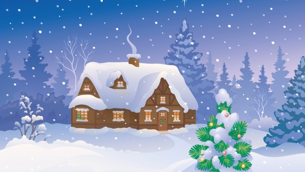 Снежный домик рисованные картинки рождественские открытки
