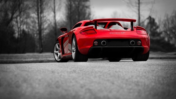 Porsche Carrera GT красный автомобиль заставки