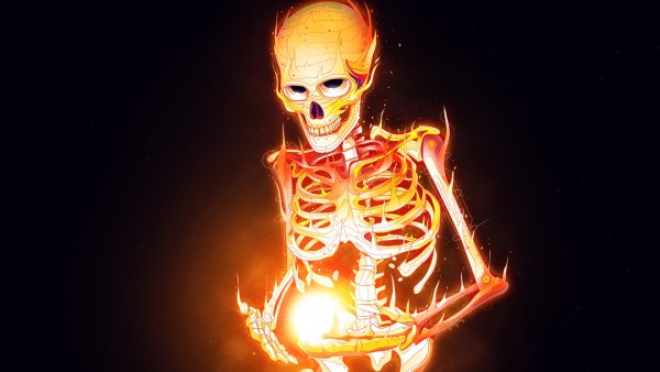 Фэнтези скелет в огне заставки на рабочий стол скачать