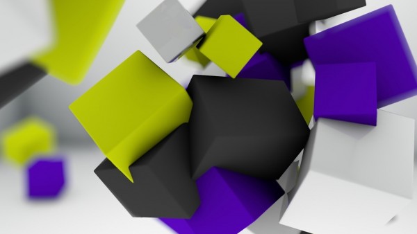 Разноцветные кубы абстрактные обои на рабочий стол