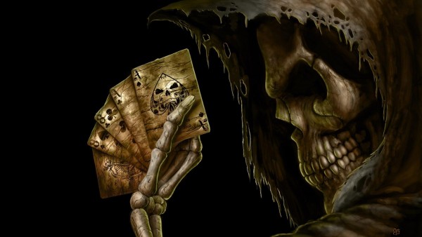 Смерть игра скелет с картами обои hd