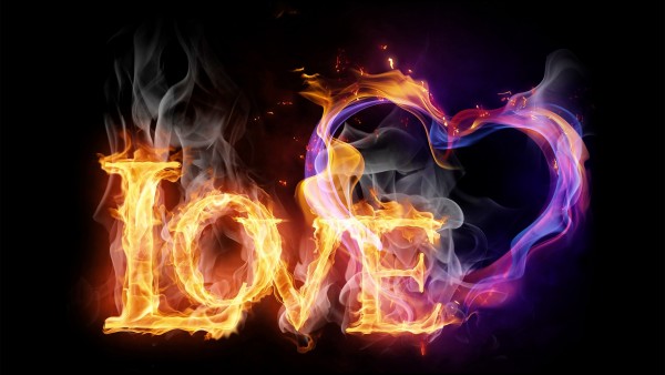 Рисунок огненной страстной любви