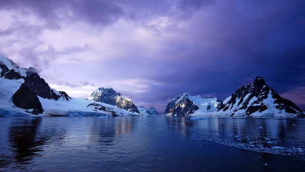 Фиолетовое небо, Антарктида, Лемер канал, картинки