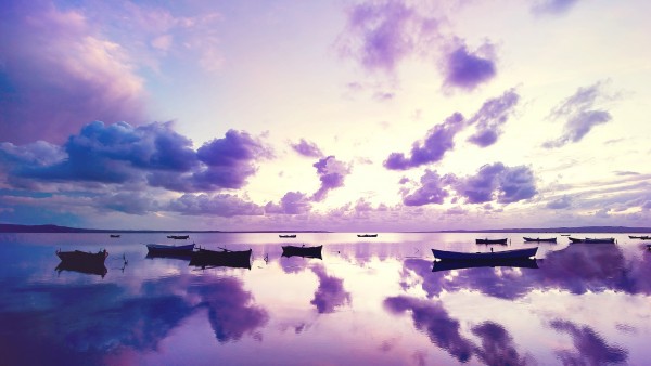 Фиолетовый закат океан картинки для рабочего стола скачать