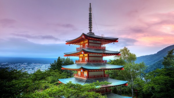 Широкоформатная картинка японского домика скачать