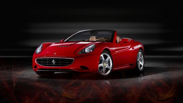 Фото красного автомобиля марки Ferrari без верха скачать