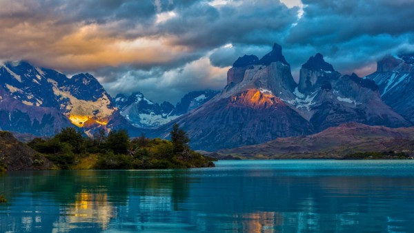 Пейзаж, Аргентина, горное озеро, облака, природа, фоны, заставки
