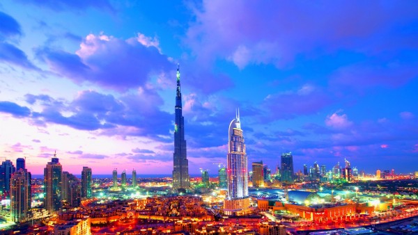Картинка васхетительного рассвета в Дубаи обои hd бесплатно