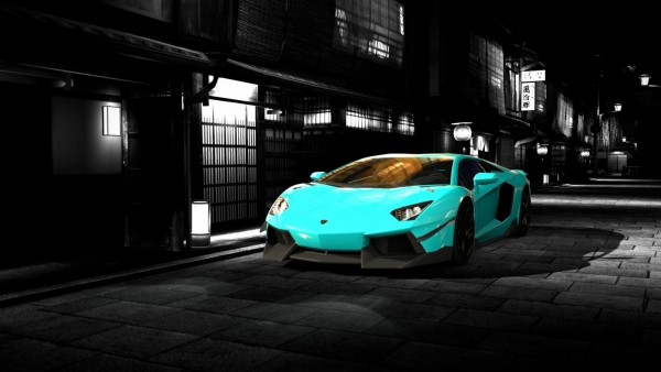 Голубой Lamborghini, спортивный автомобиль, обои hd, бесплатно