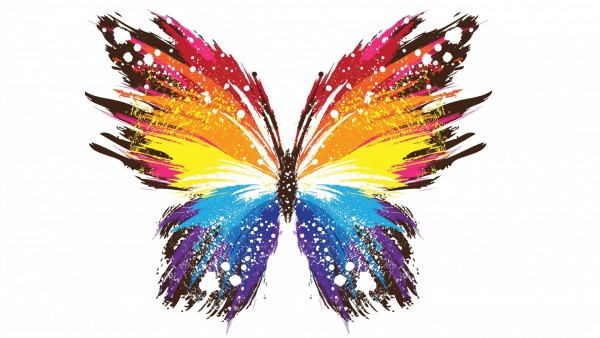 Бабочка абстрактные красочные узоры обои hd бесплатно