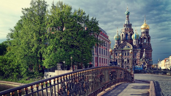 Санкт-Петербург, Россия, храм, Спаса-на-Крови, купол, мост, облака, картинки, обои