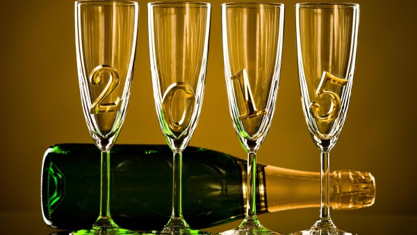 HD Новый год шампанское 2015 Обои для рабочего стола