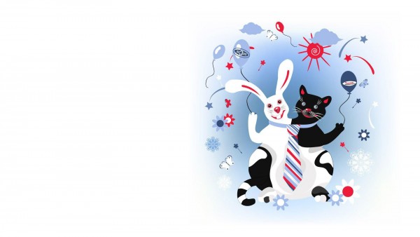Free cat and rabbit Widescreen