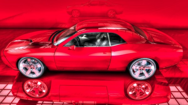 Dodge Charger на красном фоне