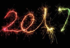 New Year, 2017, Новый год, фейерверк, фон, праздник, цифры обои