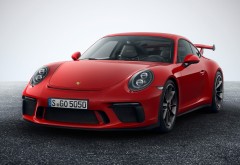 Спортивное купе Porsche 911 GT3 2017 красного цвета обои HD