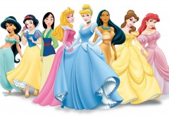 Все принцесы с мультфильмов Дисней на белом фоне