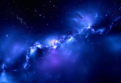 Синяя галактика в космосе