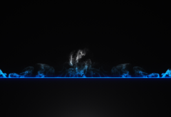 Синий развивающийся дымок на черном фоне