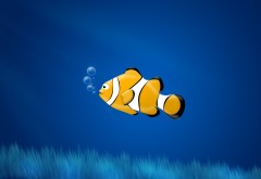 Желтая рыбка в море