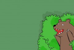 Рисованный медведь на зеленом фоне обои hd