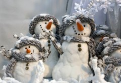 Снеговики семья картинки для рабочего стола