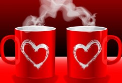 Доброе утро, серце, кофе, Любовь, Love, романтика, картинки, широкоформатные обои, hd