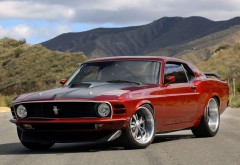 Форд, мустанг, мощный автомобиль, красный, вид сбоку, раритет, Ford Mustang, обои, картинки
