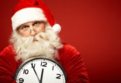 HD обои, новый год, солнцезащитные очки, часы, борода, Санта-Клаус