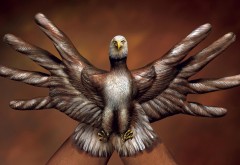 Птица орел с руками вместо крыльев