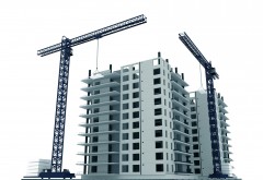 3D кран и макет здания стройка обои