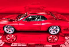 Dodge Charger на красном фоне