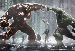 Ironman Hulkbuster против Халка широкоформатные обои
